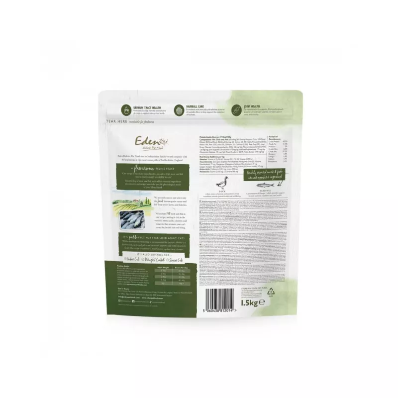 EDEN Pato y sardina - pienso para gatos - 1,5 kg