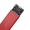 Caja SSD QOLTEC 51831 USB 3.0 para unidades M.2 SATA de hasta 2 TB, roja, compatible con longitud de 30 mm, hasta 4 unidades