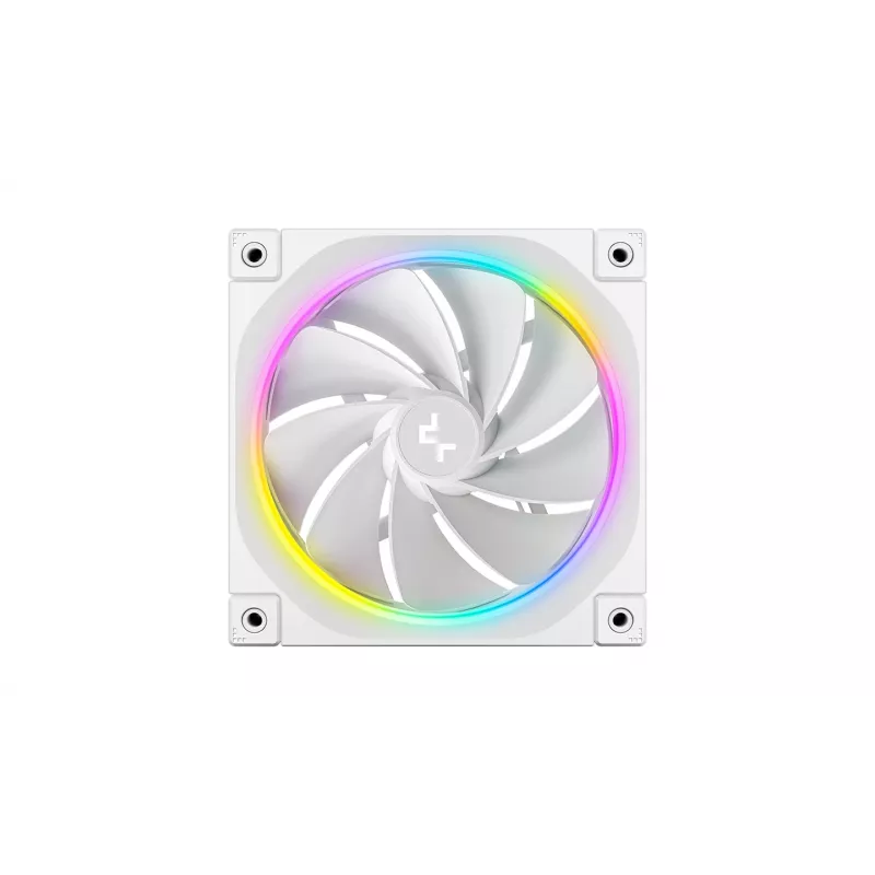 DeepCool FL12R WH 3-in-1 Reverse 120 mm ventiladores de caja, 3 uds., 500-2150 RPM, 93,45 m³/h, rodamiento de dinámica de fluidos, PWM de 4 pines, 33,9 dB, blancos