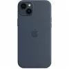 Funda de silicona con MagSafe para Apple iPhone 14 Plus Azul tormenta