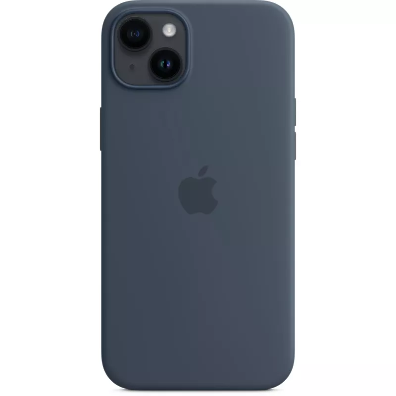 Funda de silicona con MagSafe para Apple iPhone 14 Plus Azul tormenta