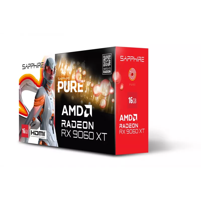 SAPPHIRE PURE Radeon RX 9060 XT Gaming OC 16GB Tarjeta gráfica