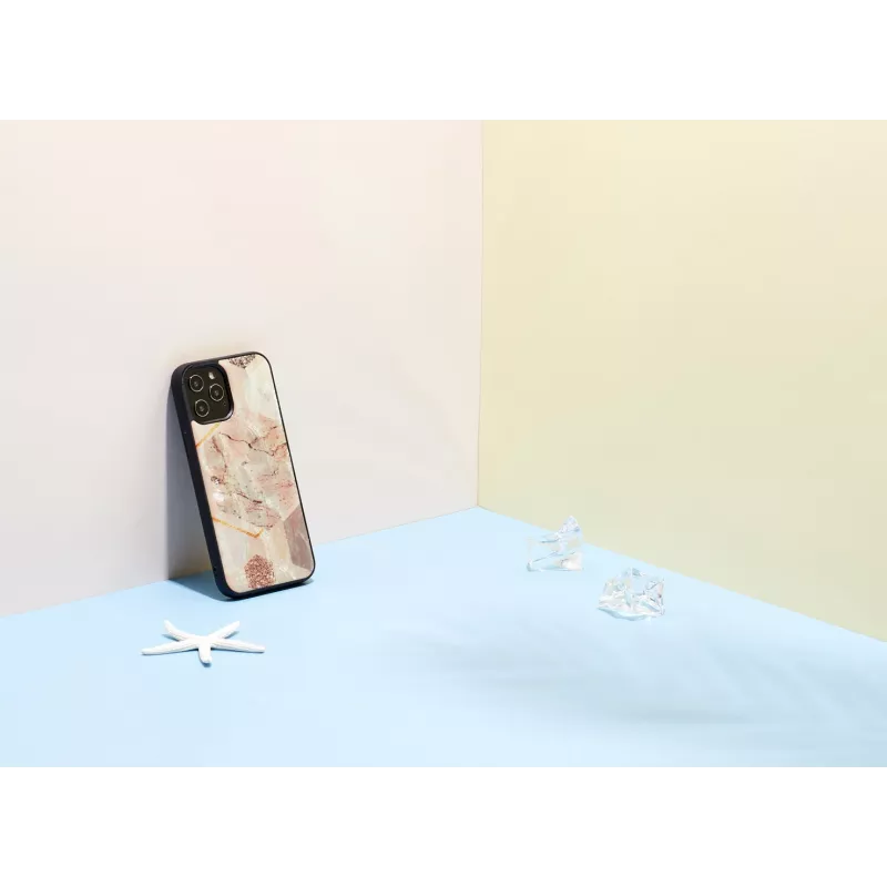 Funda protectora iKins para Apple iPhone 12 / 12 Pro — diseño de mármol rosa