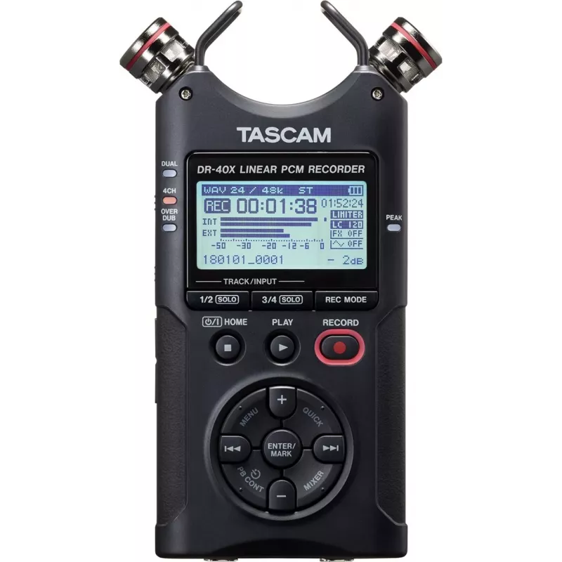 Tascam DR-40X - grabadora digital portátil con interfaz USB, grabación estéreo 2 x