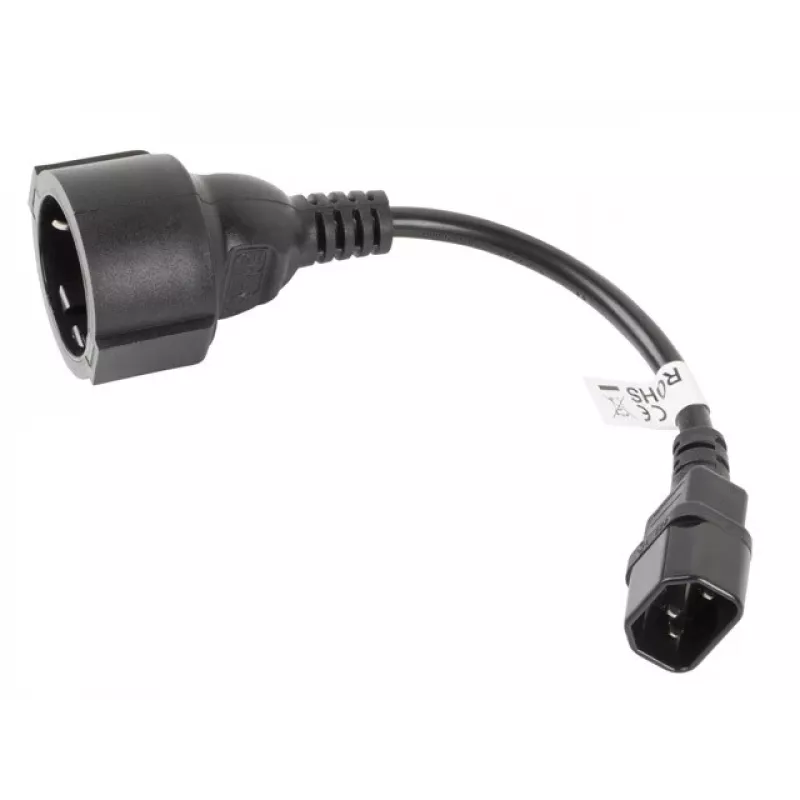 Cable de alimentación Lanberg CA-C14E-10CC-0018-BK negro 0,18 m conector C14 (CA-C14E-10CC-0018-BK)