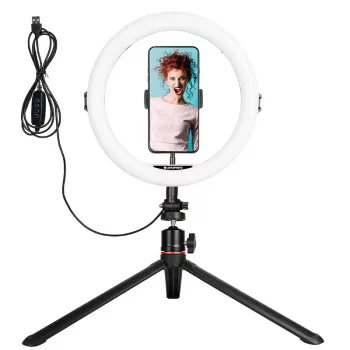 Agfa Arl11 Ring Light anillo LED 120 Vlog + trípode + mando a distancia