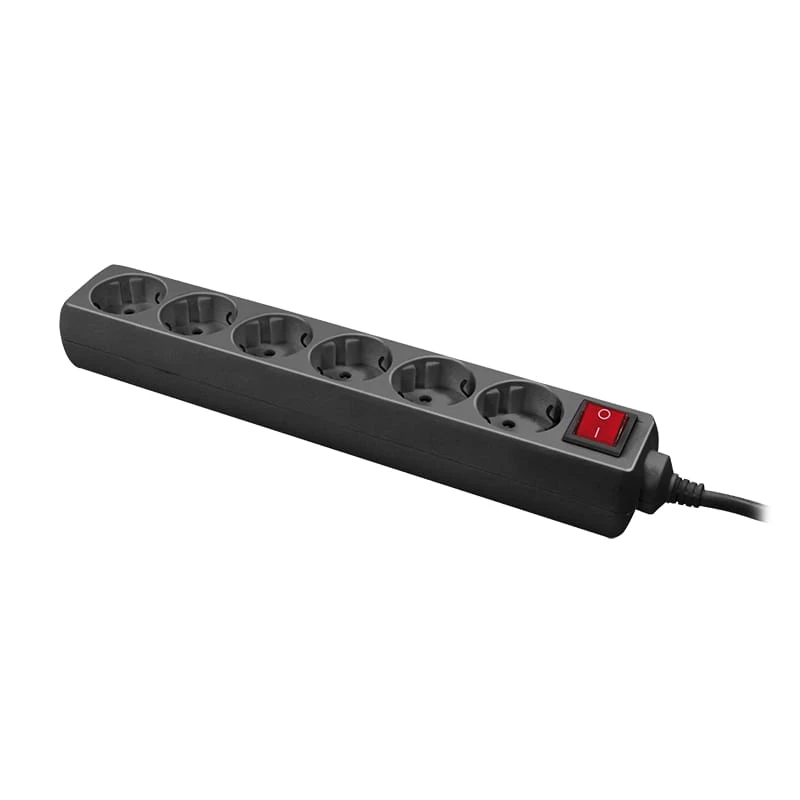 Regleta de enchufes LogiLink LPS202B 1,4m 6 salidas AC negra