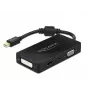 DeLOCK Mini DisplayPort 1.2 a VGA HDMI DVI Audio 4K pasivo negro