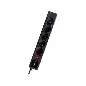 Tracer PowerGear negro 5 tomas AC 1,5 m 2300 W