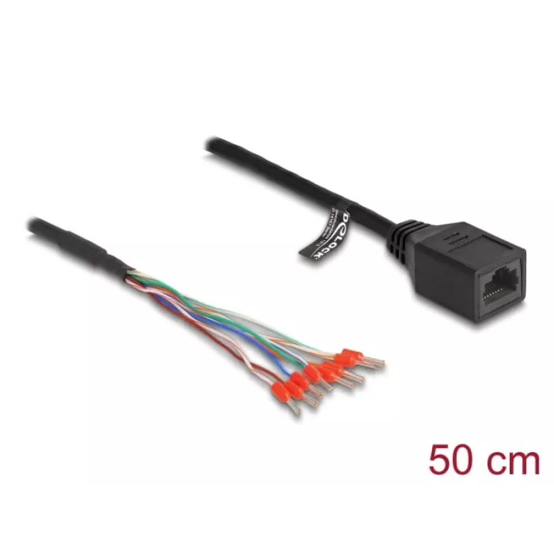 Cable de red DeLOCK 88005 RJ45 Cat.5e 0,5 m Negro