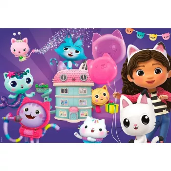 Gabby's Dollhouse: fiesta de cumpleaños en la casa de muñecas, puzle 60 piezas