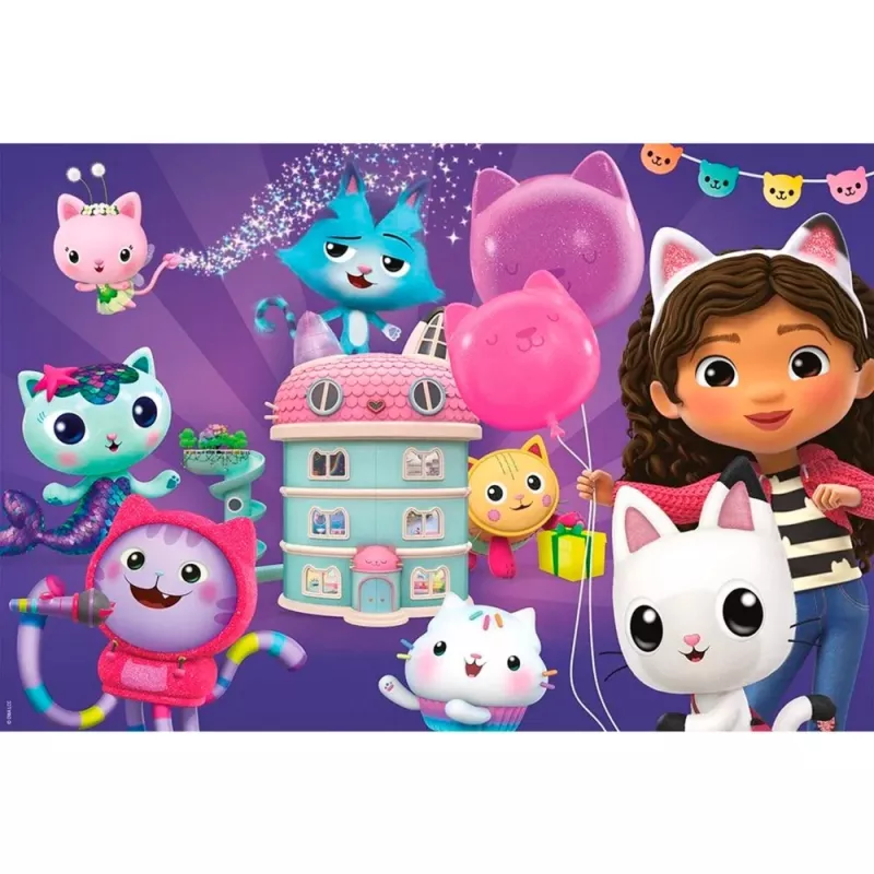 Gabby's Dollhouse: fiesta de cumpleaños en la casa de muñecas, puzle 60 piezas