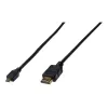 Digitus ASSMANN - Cable HDMI con Ethernet - 19 pin micro HDMI Type D macho a HDMI macho - 1 m - Triple aislamiento - Negro (AK-330115-010-S)
