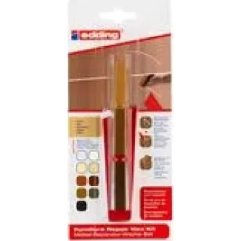 Set de reparación con cera Edding 8901 Oak — kit de cera para reparación de madera para rellenar arañazos y desconchones