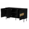 Cama Meble INSERTO 3D cómoda, 143,5x40x80 cm, negra, con LED
