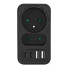 Regleta de enchufes MACLEAN MCE249 F/B – 2 tomas AC (16A + 6A) con 2×USB-A y 2×USB-C PD 20W, conector EU, negro