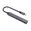 Hub de interfaz USB 3.0 de 4 puertos SAVIO AK-71 con host USB-C, 5000 Mbit/s, 2 años de garantía