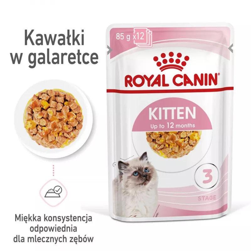 Royal Canin Feline Health Nutrition Kitten Instinctive en salsa comida húmeda para gatitos, 12 x 85 g