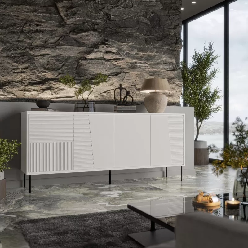 Cómoda 4D ABI 200x45x88 blanco mate