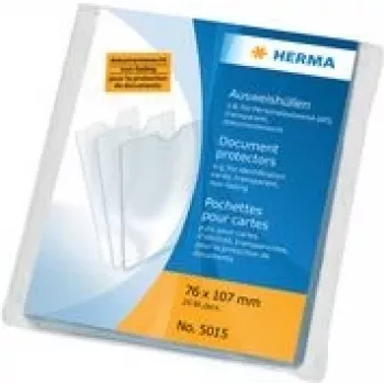 Funda de documentos Herma 1332 transparente, tamaño 11,0 x 15,5 cm, funda protectora transparente
