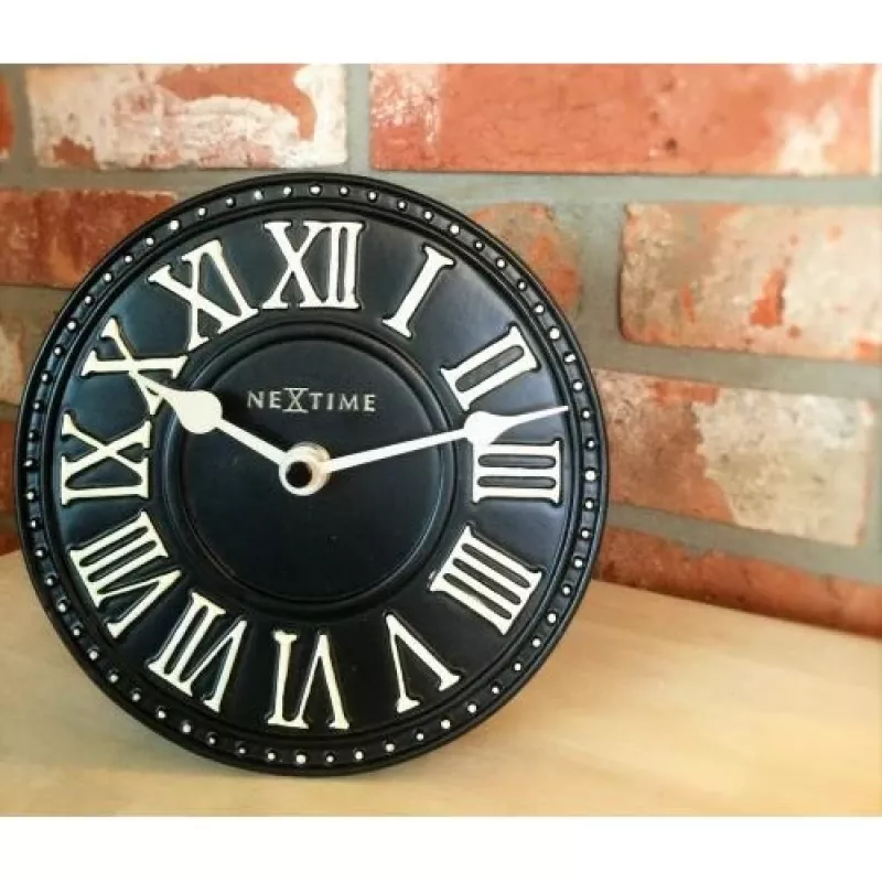 Reloj NeXtime 5187zw London Table, Ø16 cm, pared, negro/blanco
