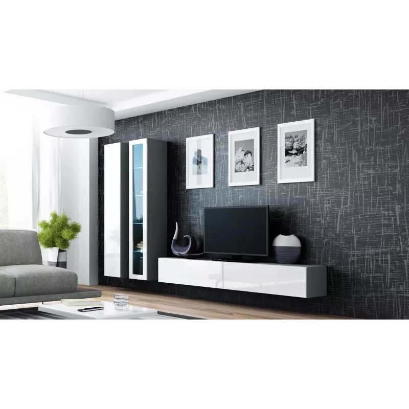 Armario cerrado Cama VIGO '180' 180/40/30 roble Sonoma/blanco brillo
