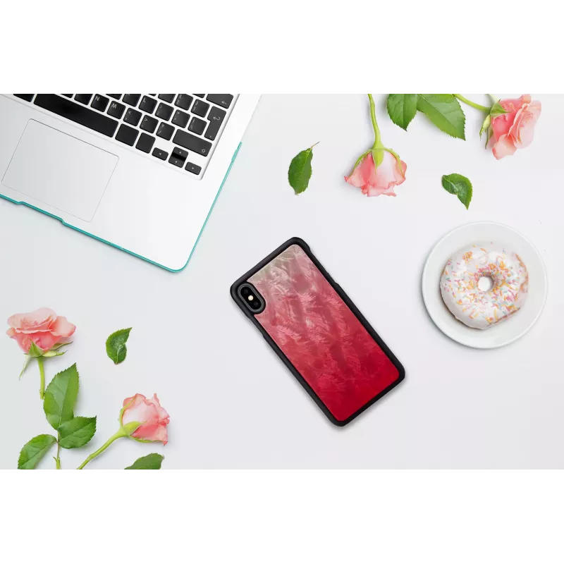 Funda para smartphone iKins para iPhone XS Max – lago rosa con detalles negros