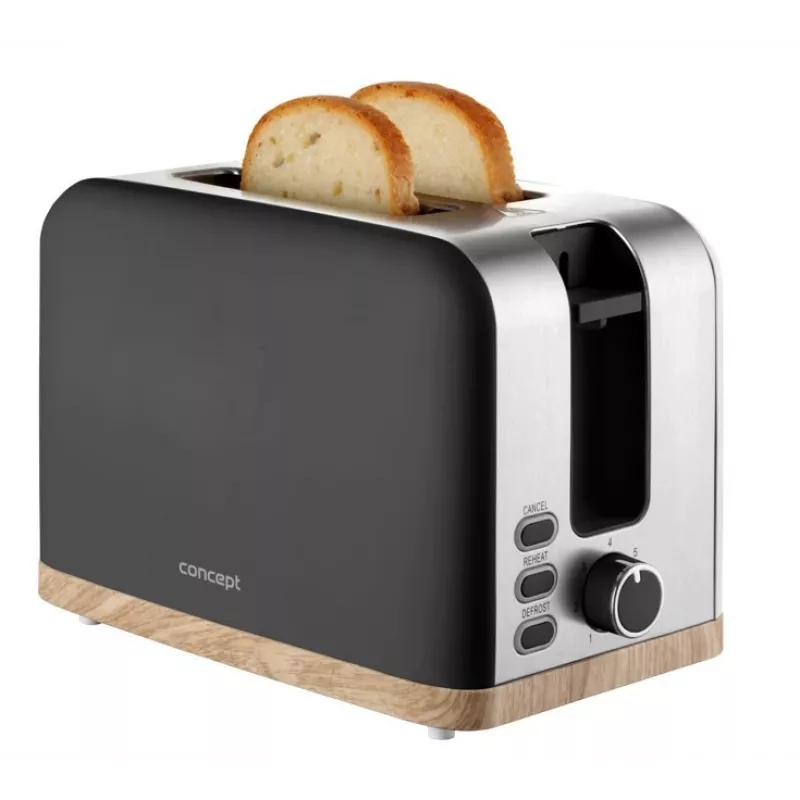 Tostadora Concept Elwood TE2016, 2 rebanadas, negra