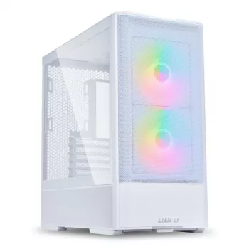 Caja de PC Midi Tower Lian Li LANCOOL 207 — blanca, panel transparente, compatible con ATX/MicroATX/MiniITX, sin fuente de alimentación