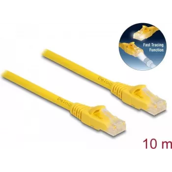 Cable DeLOCK RJ45 Cat.6A U/UTP Fast Tracing 10 m amarillo