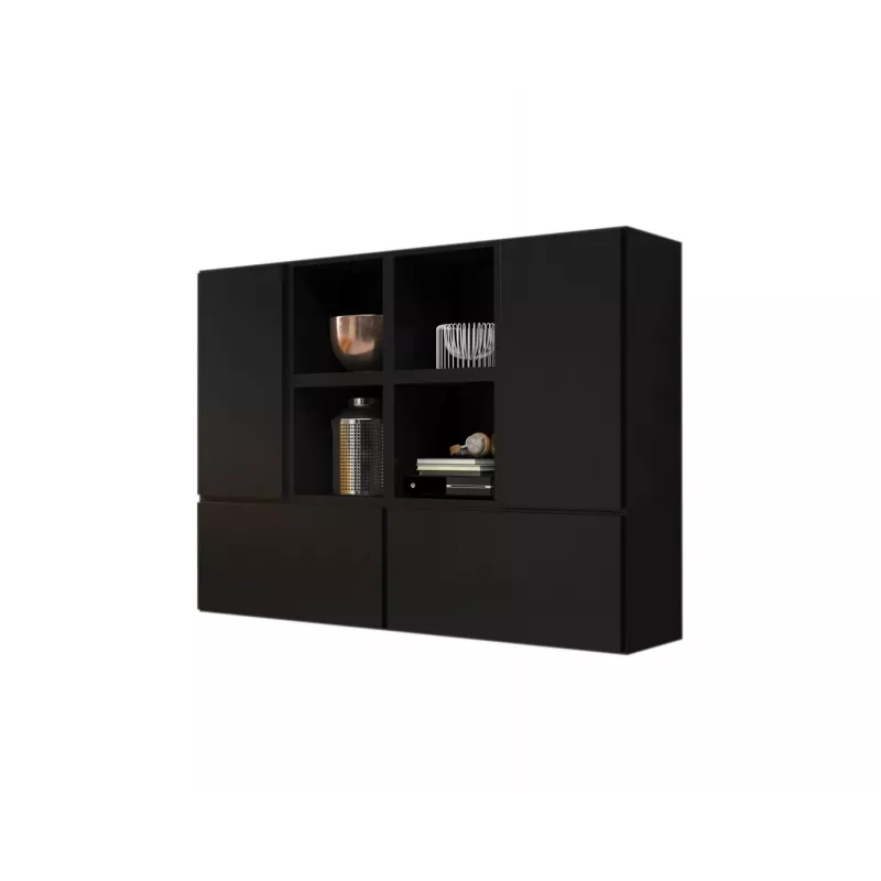 Conjunto de muebles de salón Cama ROCO 19 (4xRO3 + 4xRO6) negro/negro/negro
