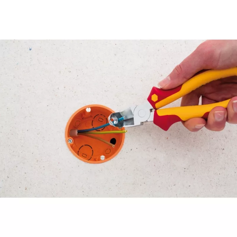 Wiha 38552 TriCut Professional electric Z 14 1 06 alicates de instalación / pelacables, 170 mm, rojo/amarillo