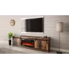 Mueble TV Cama Meble GRANERO con mueble de chimenea, 2000×567×350 mm, tablero de partículas/MDF, 2 puertas correderas, mate, madera vieja