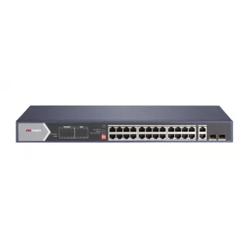 Hikvision DS-3E0528HP-E enlaces de red no gestionado Gigabit Ethernet (10/100/1000) soporte PoE azul