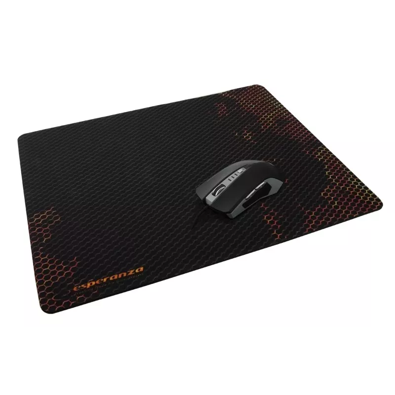 Alfombrilla de ratón ESPERANZA EA146R — alfombrilla gaming de goma 440 × 354 × 4 mm, base antideslizante, negro/rojo