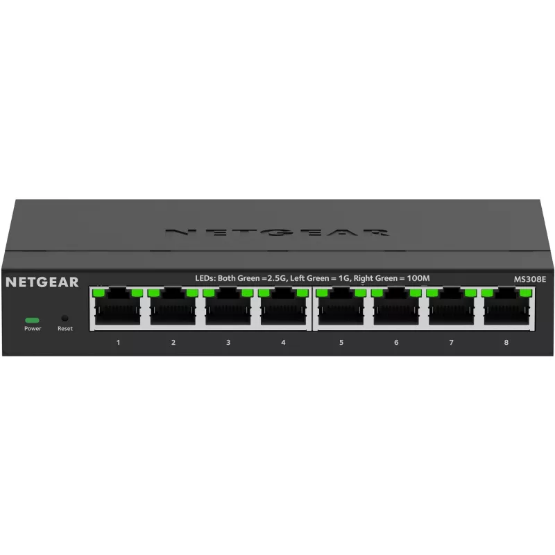 NETGEAR MS308E no gestionado 2.5G Ethernet (100/1000/2500) negro