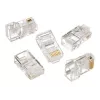 Conector modular 8P8C para cables LAN fijos CAT5, UTP, 10 uds. por bolsa | Conector modular 8P8C RJ45, baño de oro 30µ”, contactos internos de 3 puntas para cables LAN fijos