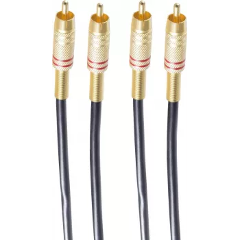 shiverpeaks BASIC-S cable de audio 2x RCA - 2x RCA 1,5 m 1,5 m 2 x RCA negro - dorado (BS40222)