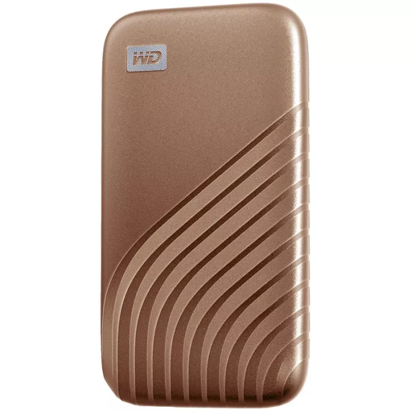 WD My Passport SSD WDBAGF0010BGD - SSD - cifrado - 1 TB - externo (portátil) - USB 3.2 Gen 2 (conector USB-C) - AES de 256 bits - Dorado