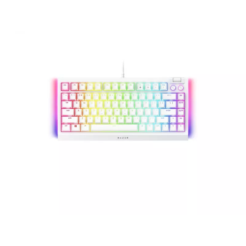 Teclado gaming mecánico Razer BlackWidow V4 75% USB QWERTY inglés de EE. UU. blanco
