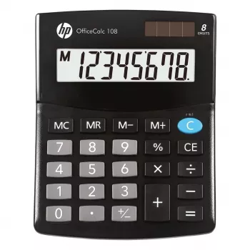 HP OfficeCalc 108 HPKOC108 calculadora de sobremesa, 8 dígitos, negra