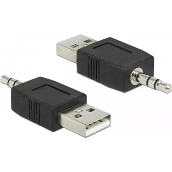 Adaptador de cable DeLOCK 66069 USB A a 3,5 mm negro