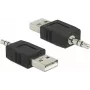 Adaptador de cable DeLOCK 66069 USB A a 3,5 mm negro