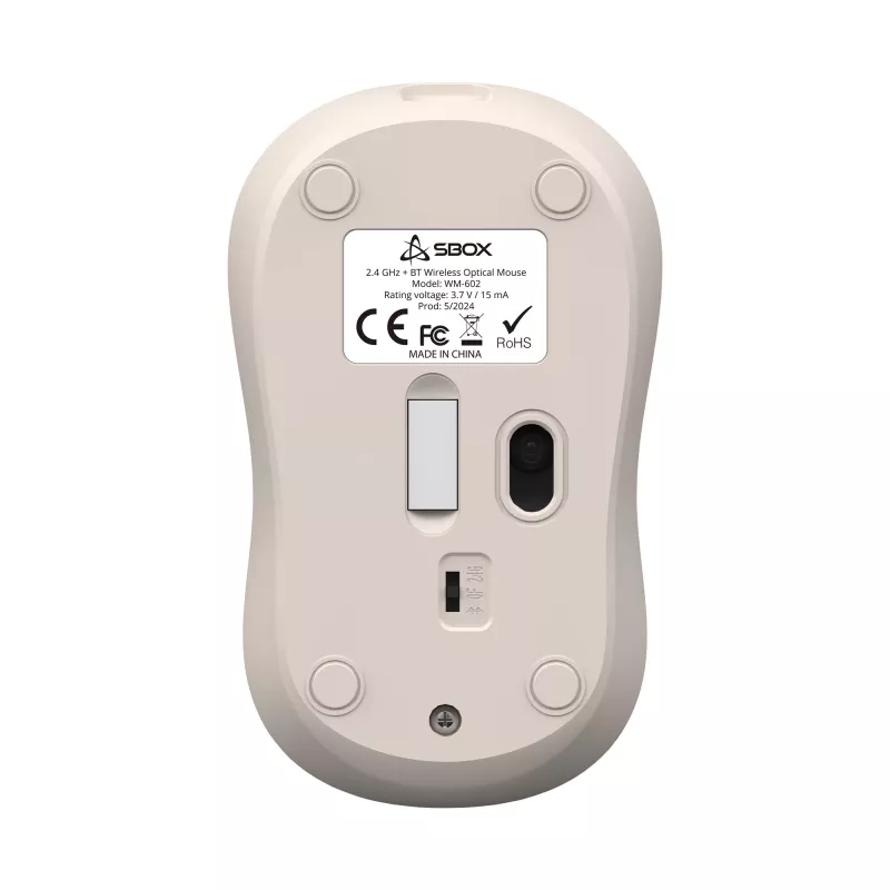 Ratón SBOX WM-602 beige interfaz inalámbrica