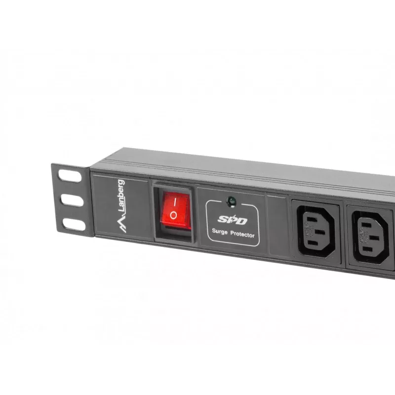 Lanberg PDU-08I-0200-C20-BK unidad de distribución de corriente (PDU) 1U negro 8 salidas AC (PDU-08I-0200-C20-BK)