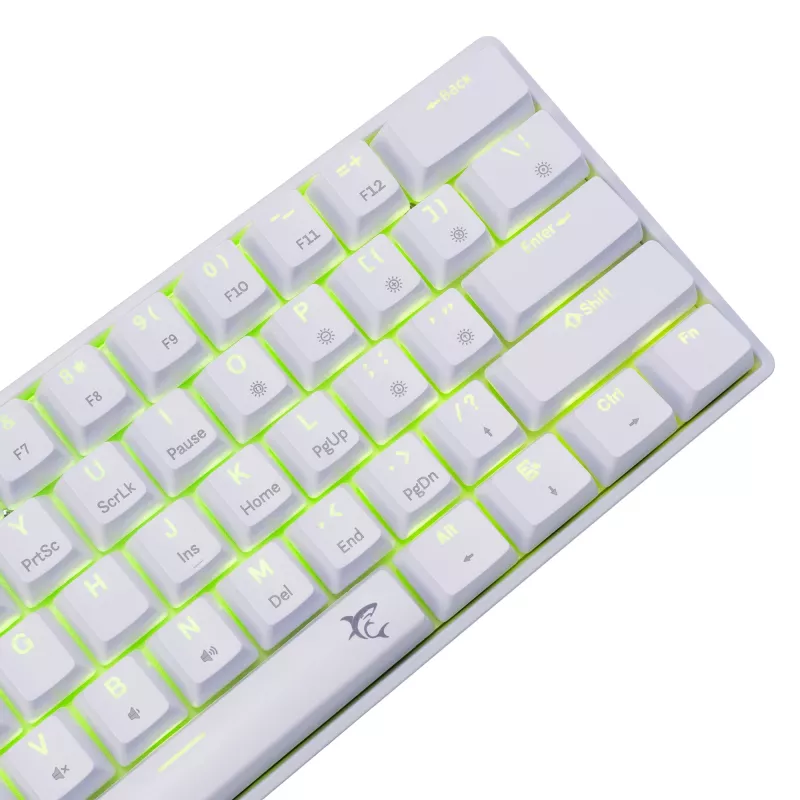 Teclado mecánico con cable White Shark Shinobi-2 (GK-004221) — switches azules, blanco, distribución US