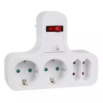 Regleta de enchufes 4 tomas con interruptor MACLEAN MCE224 F — regleta de 4 tomas con interruptor individual