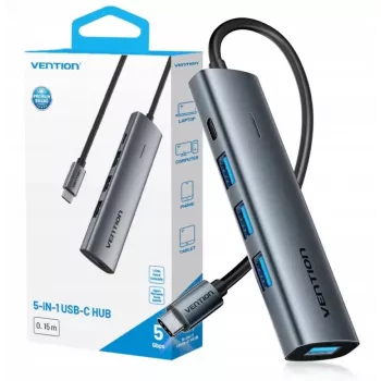 Hub 5 en 1 USB-C 3.0 Vention 0,15 m