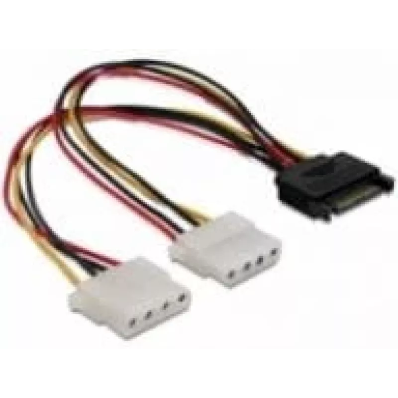 SATA de 15 pines a 2 conectores hembra Molex de 4 pines 20 cm DeLOCK 65159