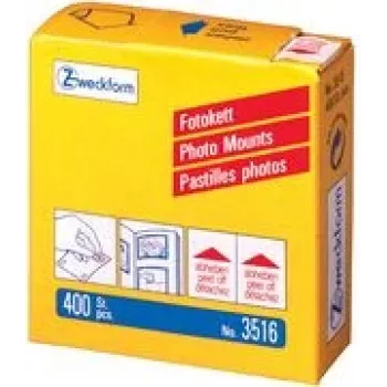 Cuadrados de montaje fotográfico adhesivos por ambas caras AVERY 12×12 mm, 400 uds. en dispensador (PH3516)